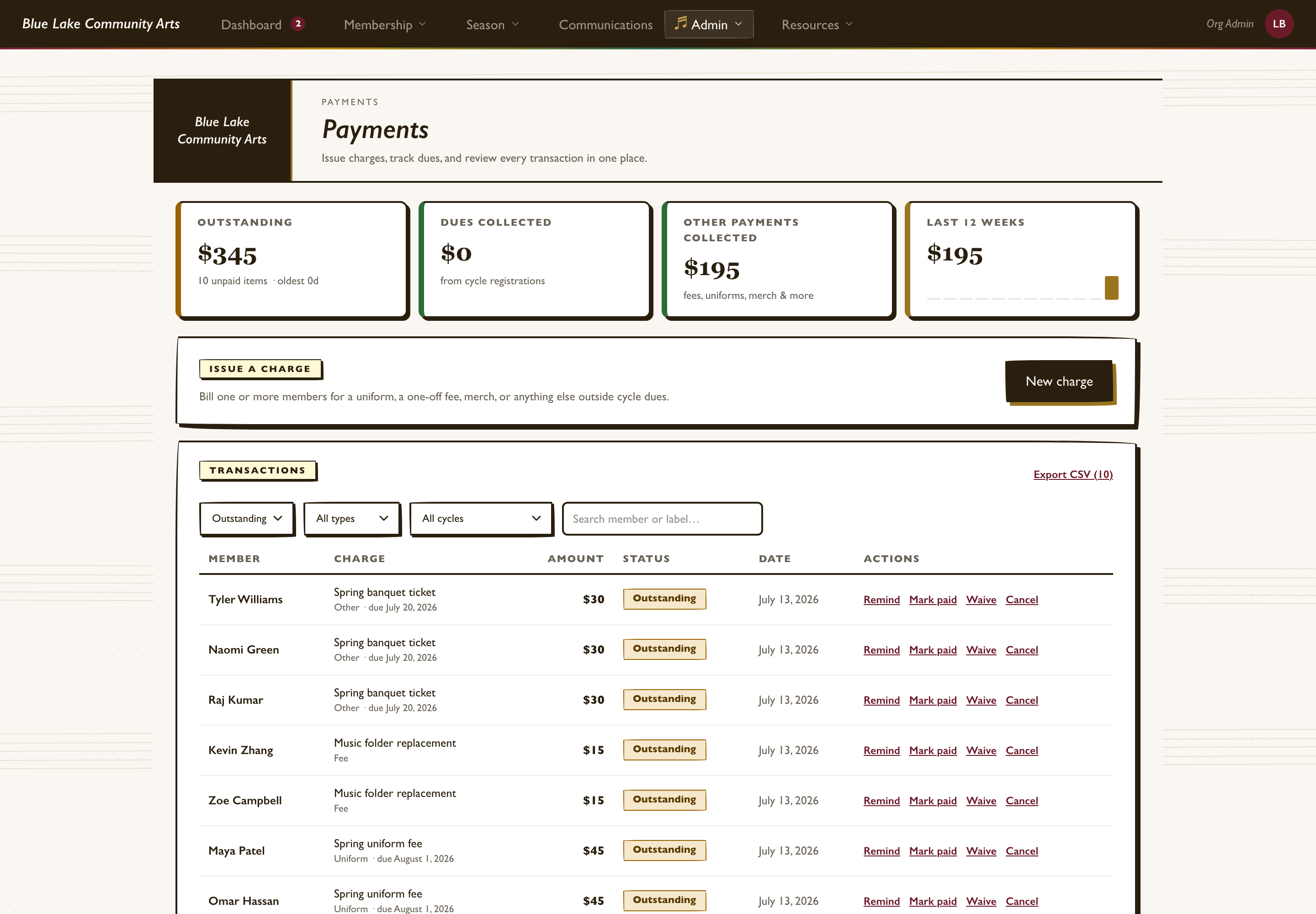 Payments Center preview